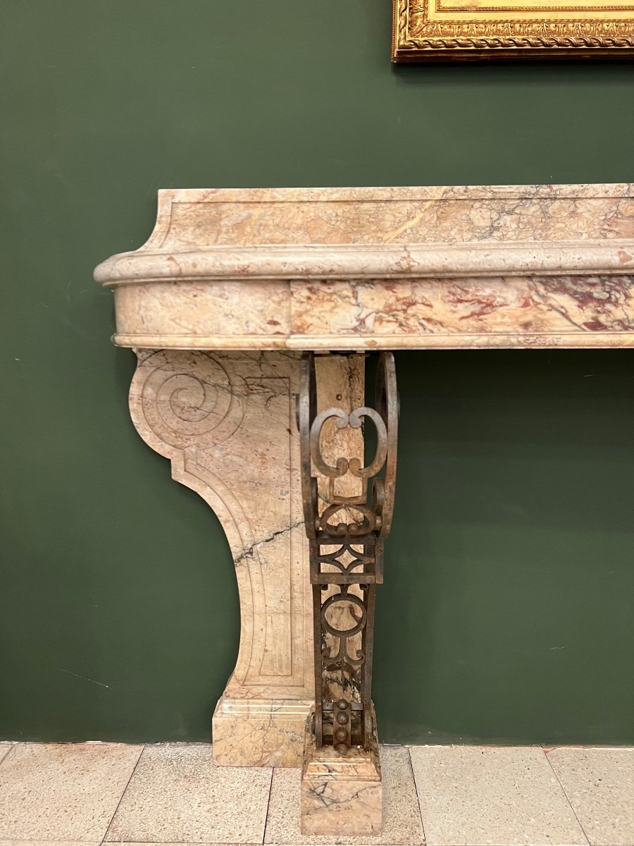 Important Console En Marbre Du XIXème Siècle-photo-3