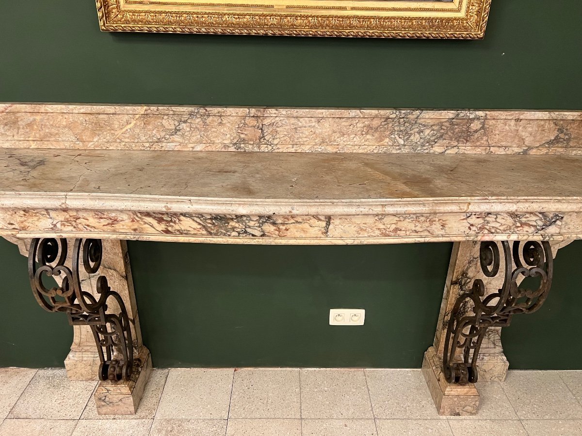 Important Console En Marbre Du XIXème Siècle-photo-4