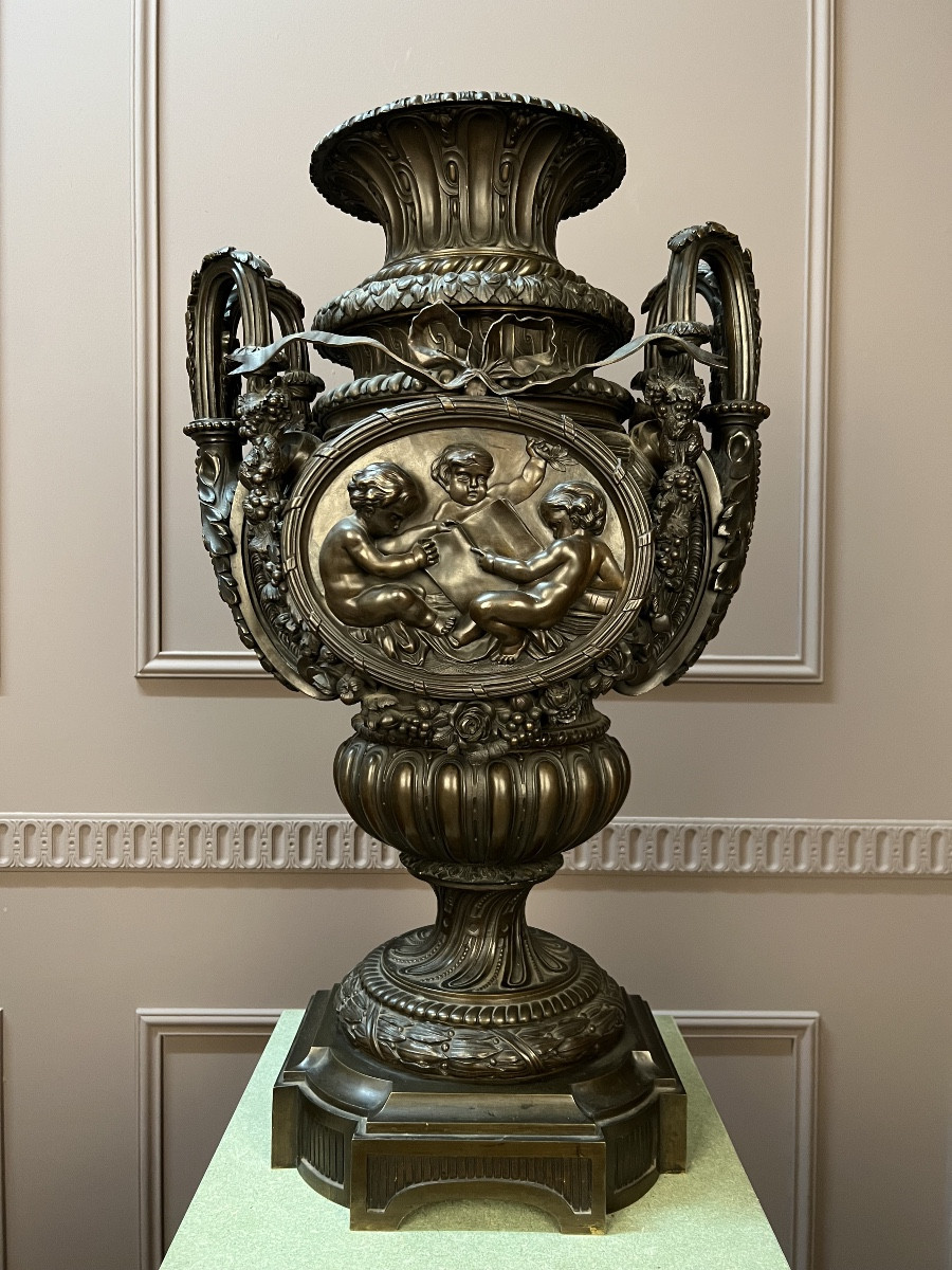 Large 19th Century Patinated Bronze Vase