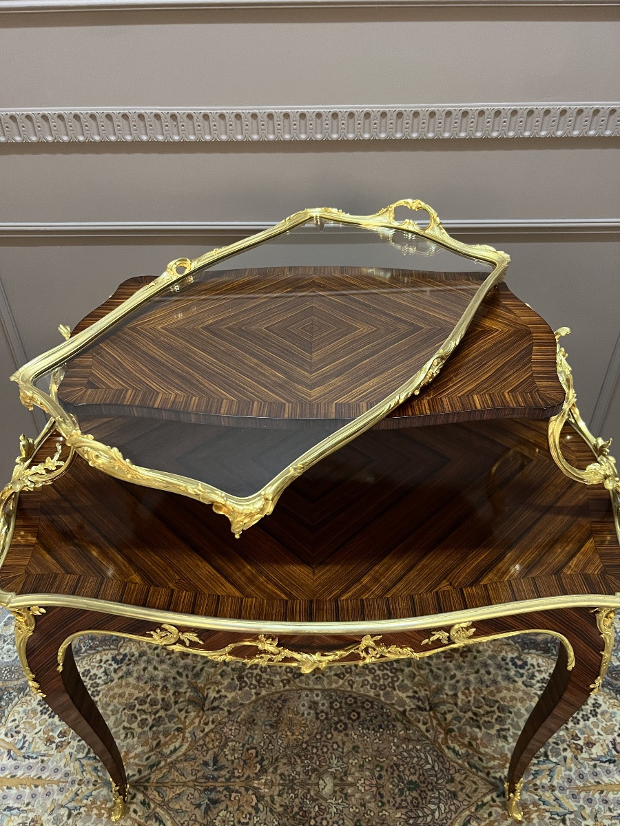 Louis XV Style Tea Table Stamped Paul Sormani-photo-5