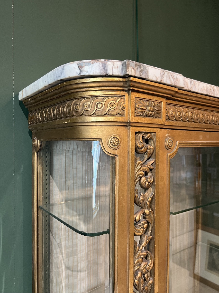 Vitrine En Bois Doré De Style Louis XVI-photo-3