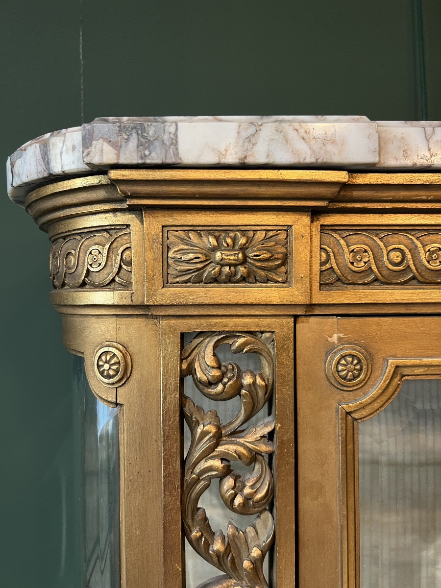 Vitrine En Bois Doré De Style Louis XVI-photo-4