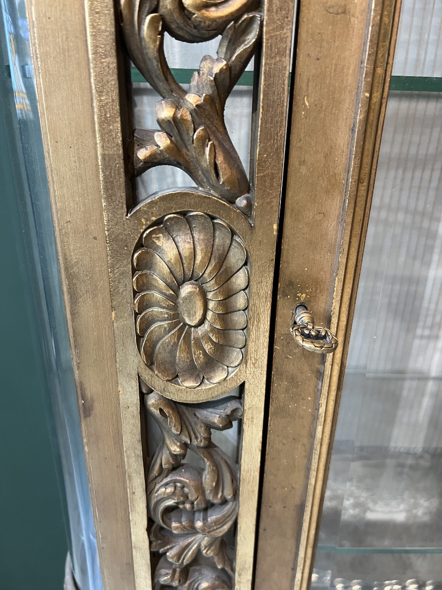 Vitrine En Bois Doré De Style Louis XVI-photo-1