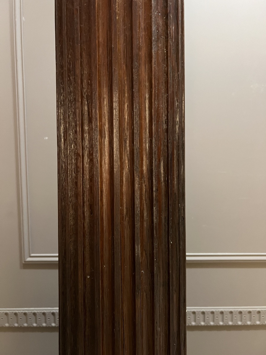 Grande Paire De Colonnes Corinthiennes En Chêne 2m62 X 36cm-photo-4