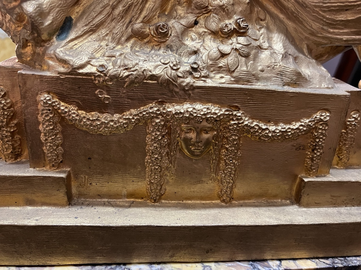 Sculpture en bronze doré d’époque Art Nouveau-photo-7