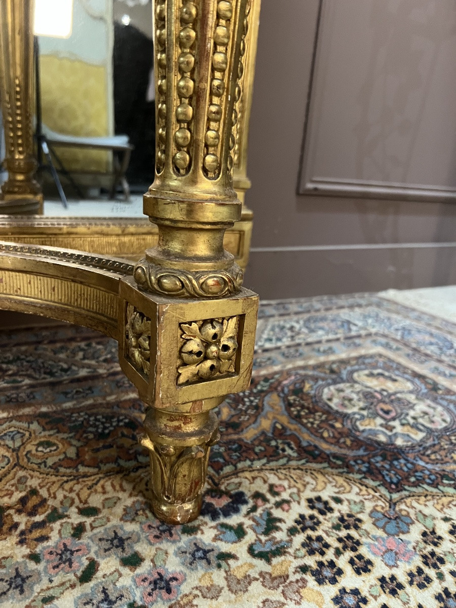 Louis XVI Style Gilded Wood Console Table-photo-3