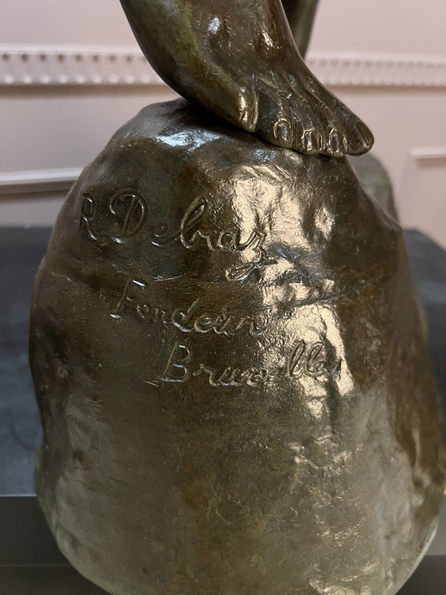 Grand bronze les lutteurs de Jef Lambeaux-photo-5