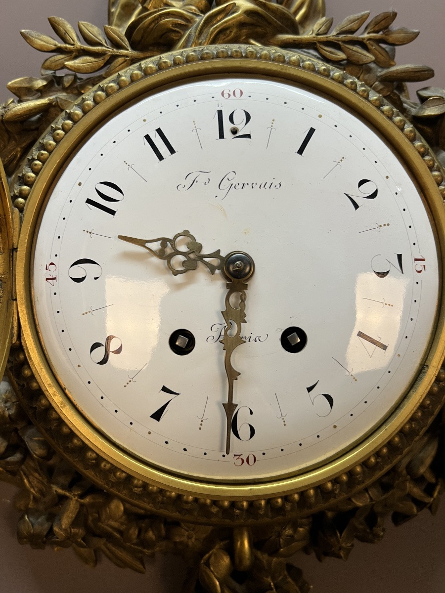 Louis XVI Style Gilt Bronze Wall Clock-photo-4