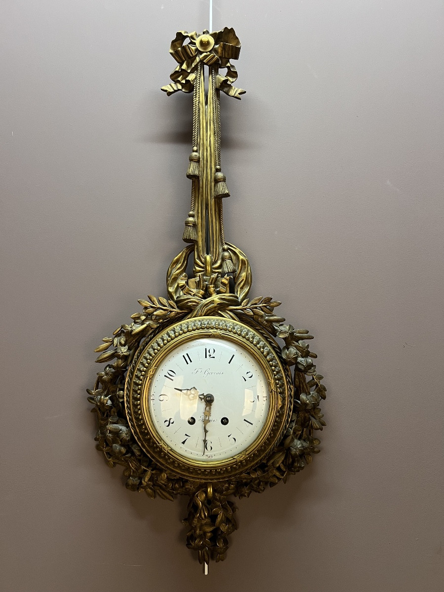 Louis XVI Style Gilt Bronze Wall Clock