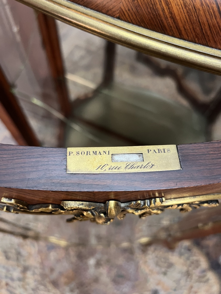 Élégante vitrine de style Louis XV, signé Paul Sormani-photo-6