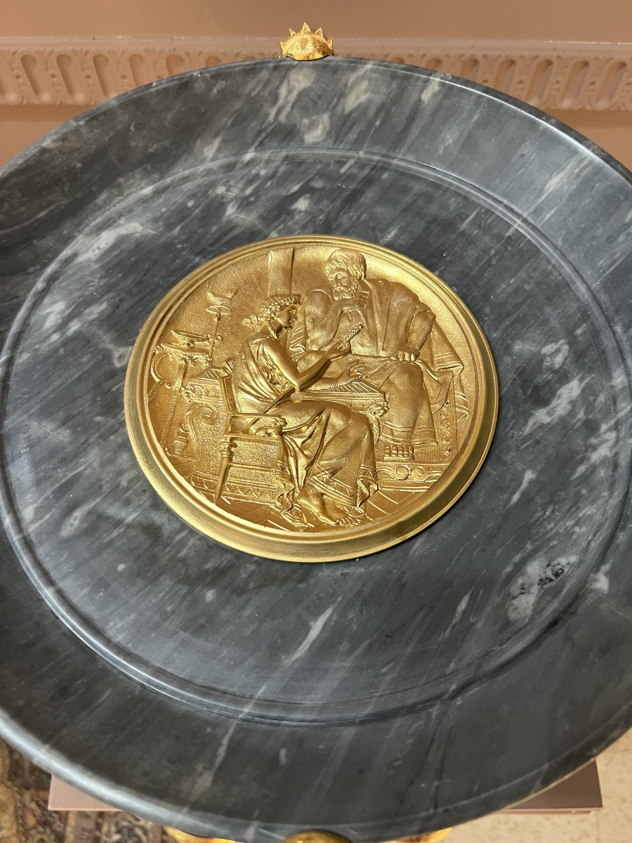 Cup In Blue Turquin Marble And Gilt Bronze-photo-3