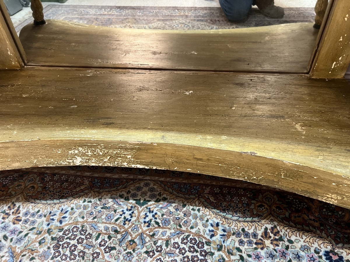 Console d’époque Empire en bois sculpté et doré – Italie, début XIXÈME -photo-2