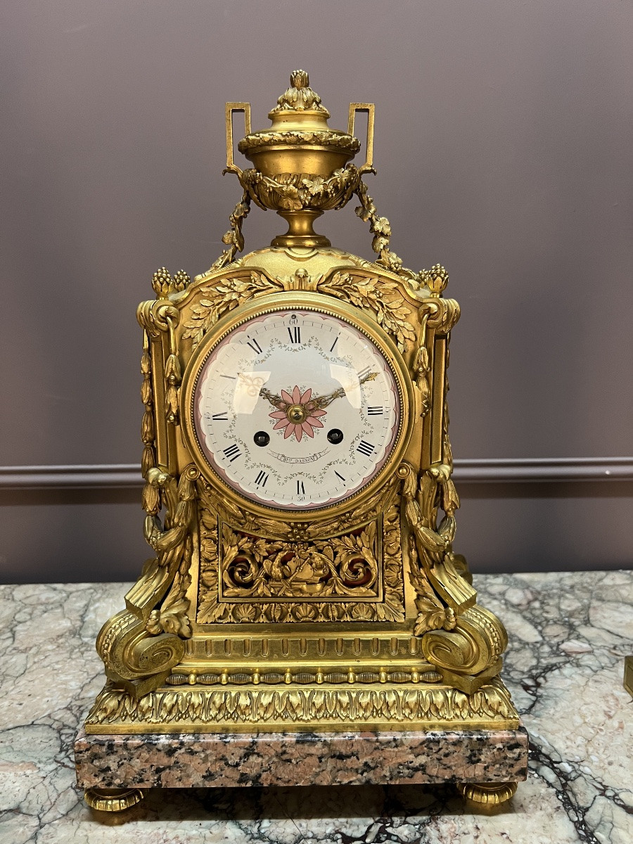 Important Napoleon III Period Fireplace Set, Signed Henry Dasson (1825–1896)-photo-2