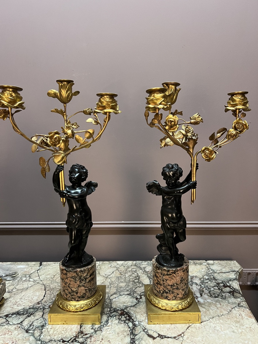 Important Napoleon III Period Fireplace Set, Signed Henry Dasson (1825–1896)-photo-4