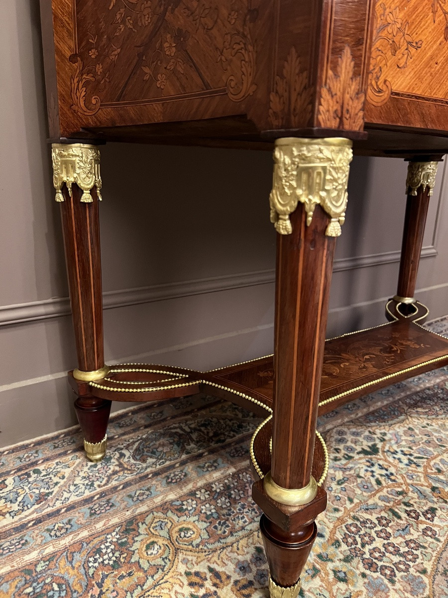 Petite commode formant secrétaire de style Louis XVI, fin XIXᵉ siècle-photo-2