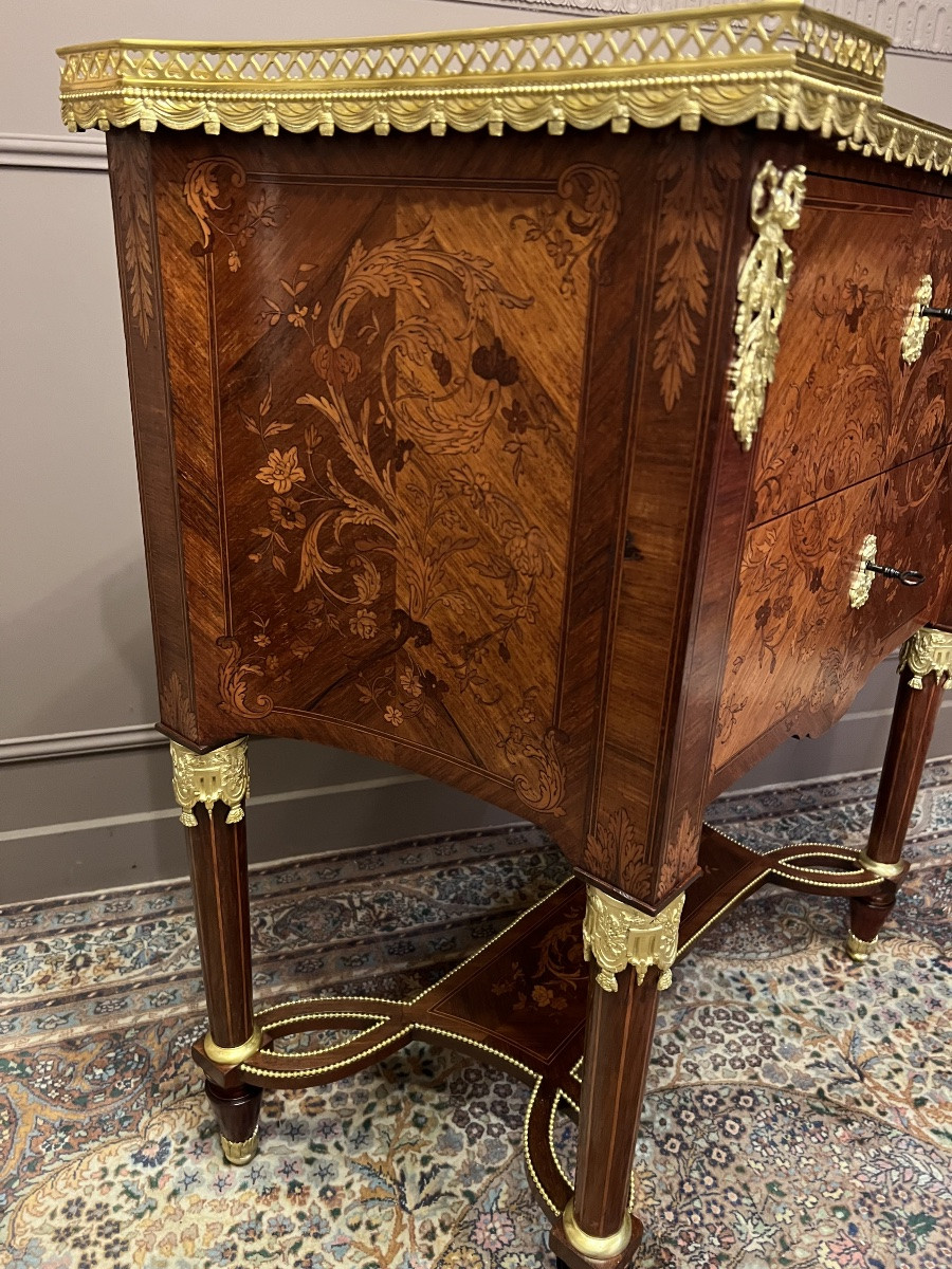 Petite commode formant secrétaire de style Louis XVI, fin XIXᵉ siècle-photo-5
