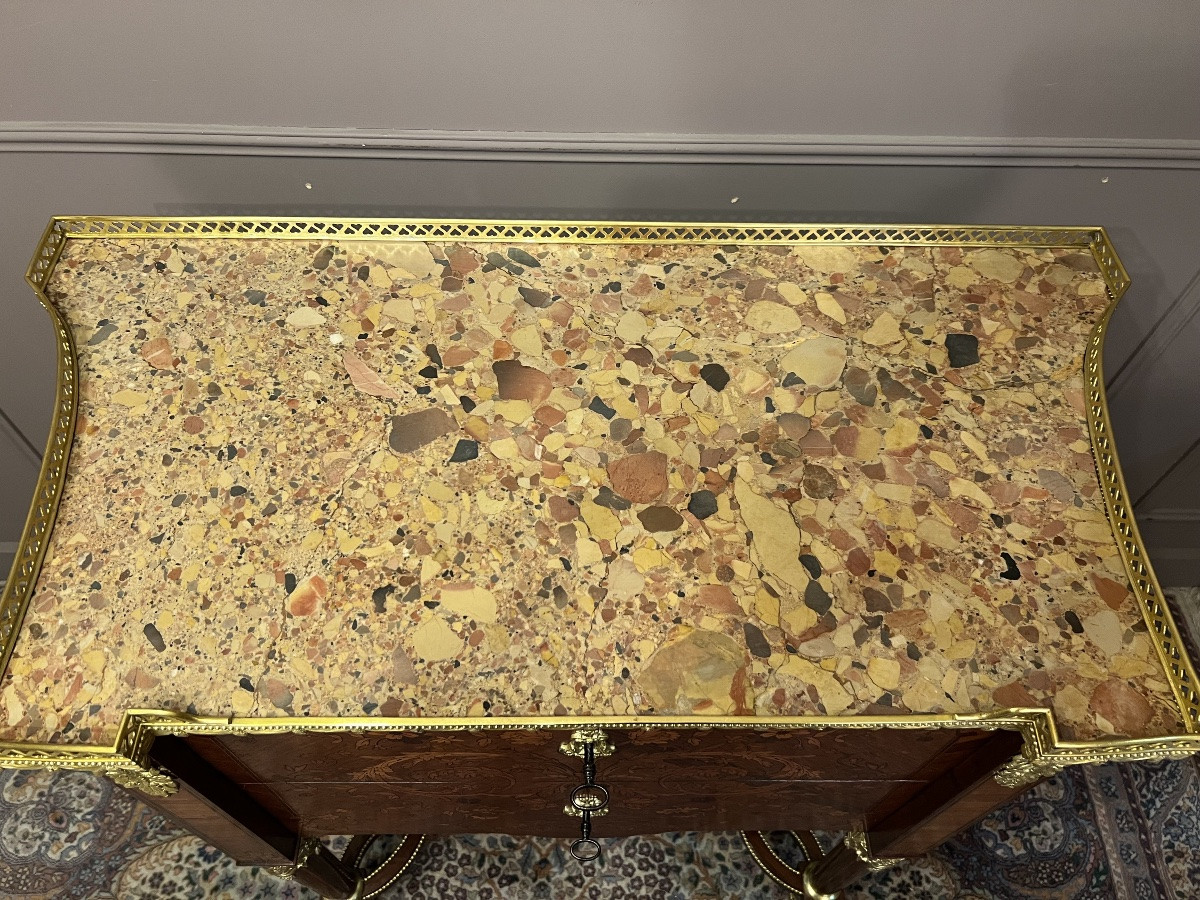 Petite commode formant secrétaire de style Louis XVI, fin XIXᵉ siècle-photo-6