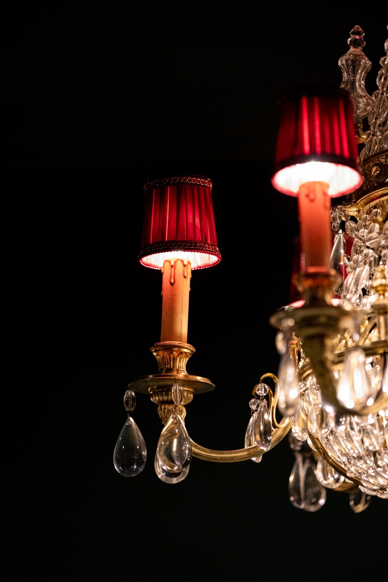 Lustre en cristal et bronze doré, XIXᵉ siècle-photo-3