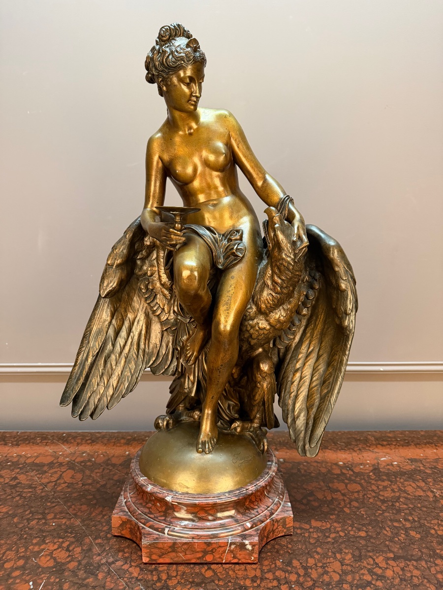 Sculpture en bronze  “Hébé et l’Aigle de Jupiter” signé Jules Franceschi (1825-1893)