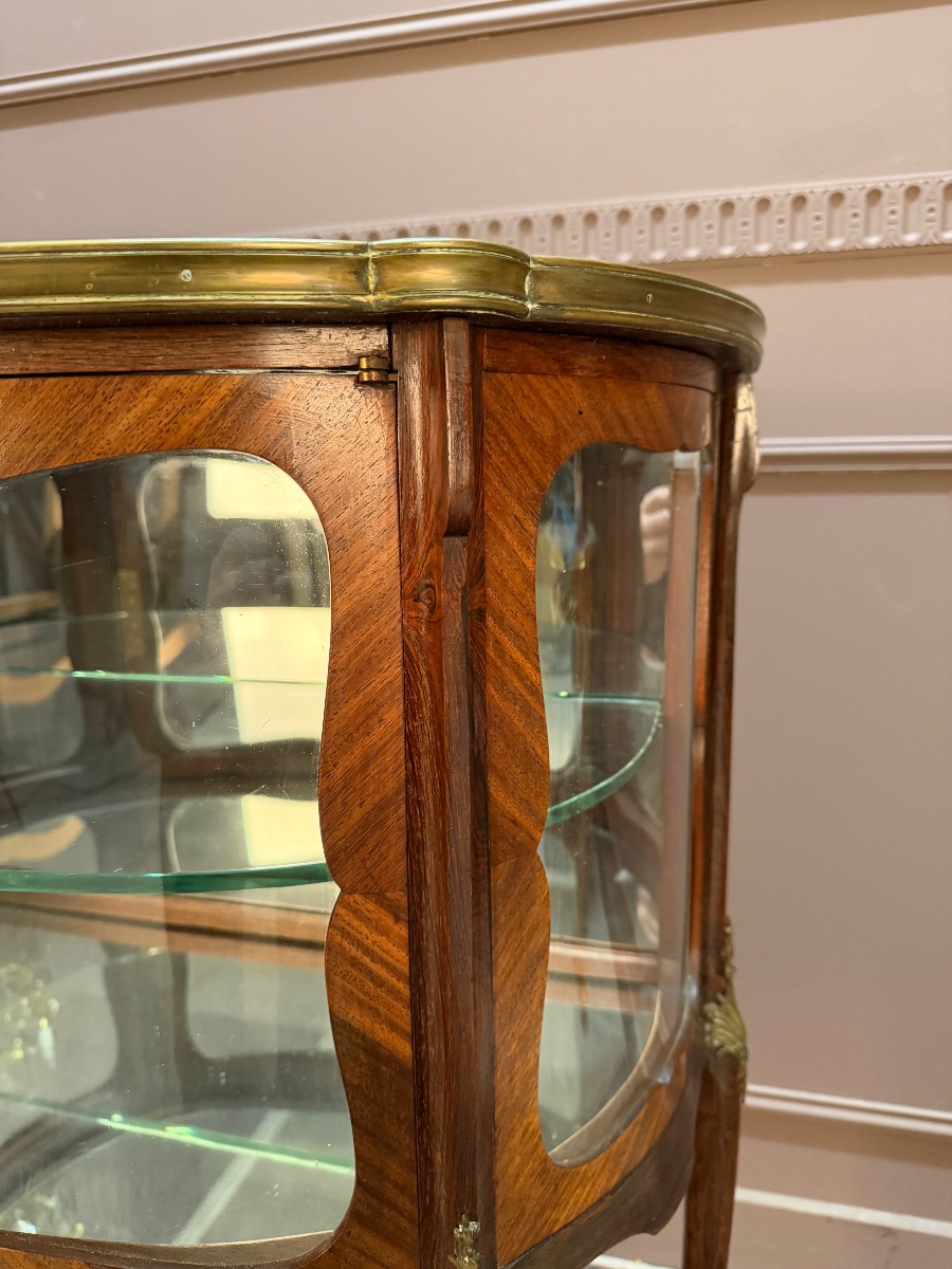 Petit meuble vitrine de style louis xv d’epoque Napoleon III-photo-4