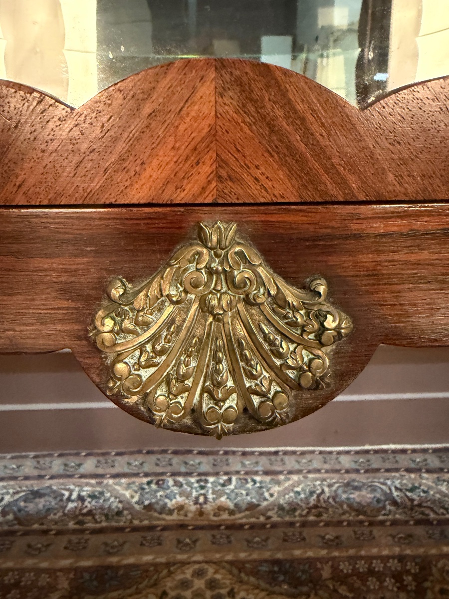 Petit meuble vitrine de style louis xv d’epoque Napoleon III-photo-1