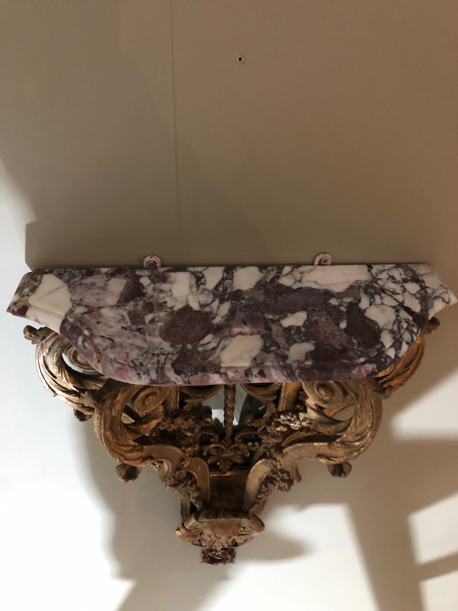 Wall Console In Golden Wood-photo-3