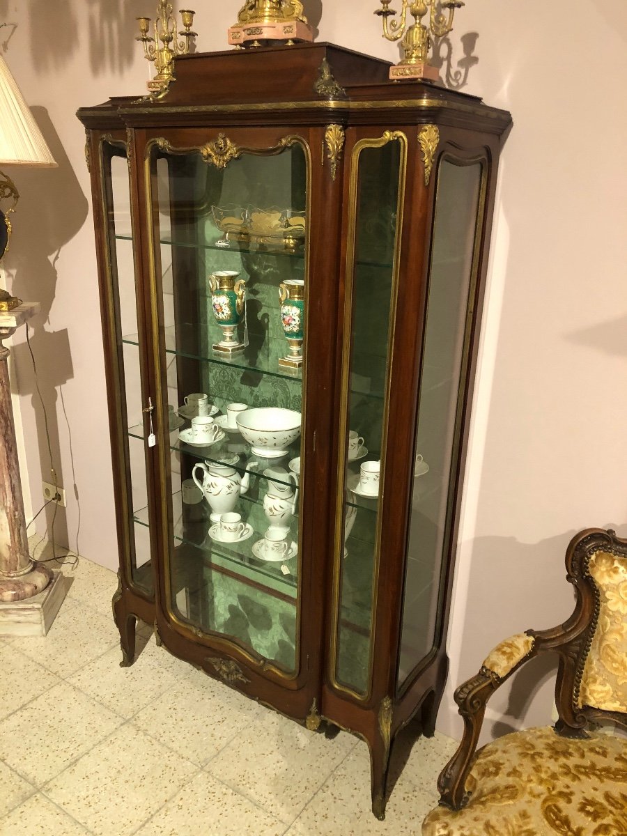 Mahogany And Gilt Bronze Showcase-photo-2