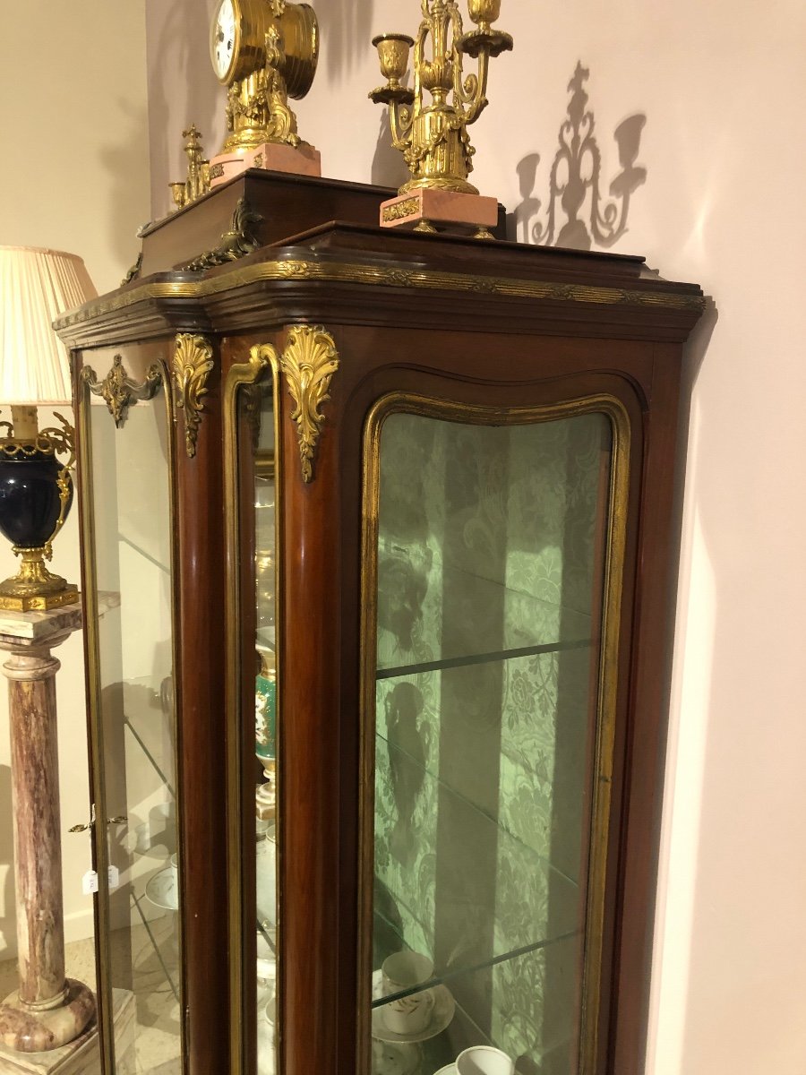 Mahogany And Gilt Bronze Showcase-photo-5