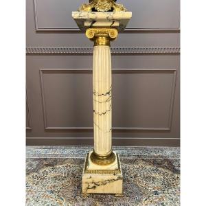 Louis XVI Style Marble And Bronze Column