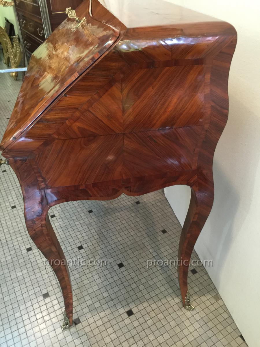  Bureau De Pente En Marqueterie De Bois De Violet-photo-4