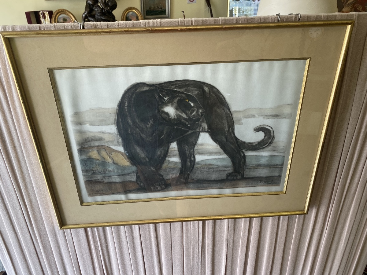 Panther Painting On Silk 