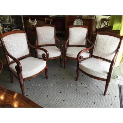 Suite Four Armchairs In Fine Crosses