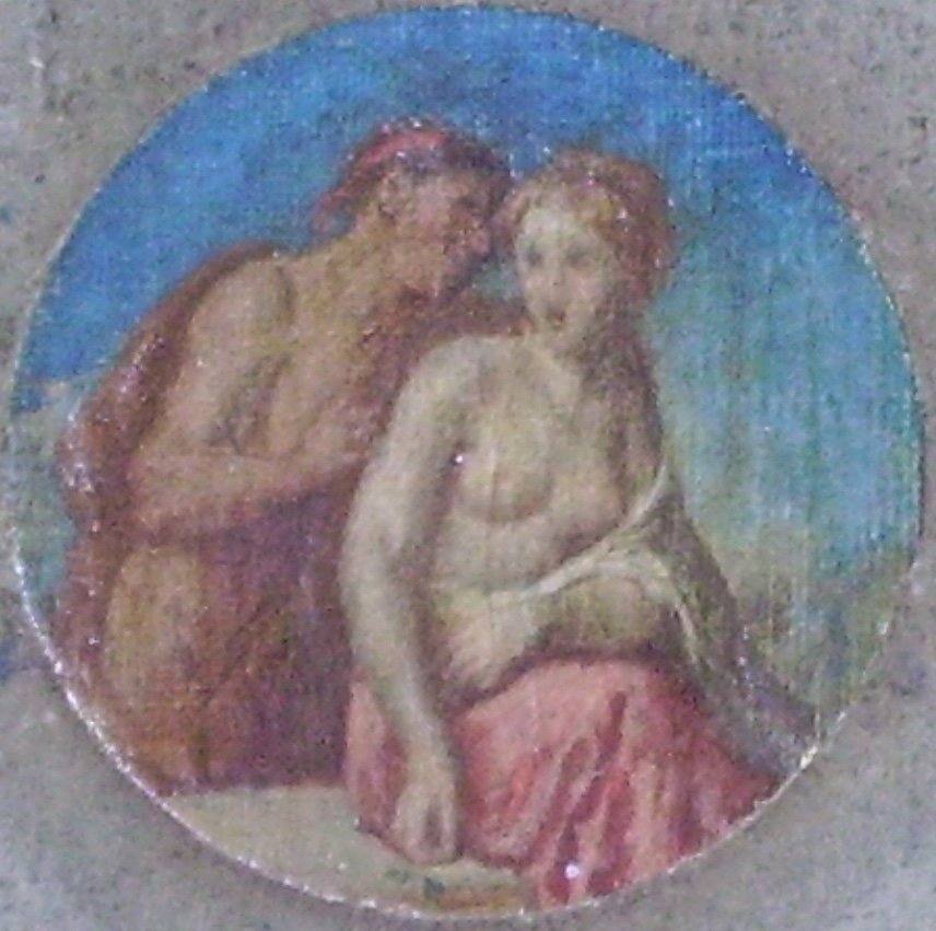 - Small Old Oil - Mythological Or Biblical Scene....-photo-3