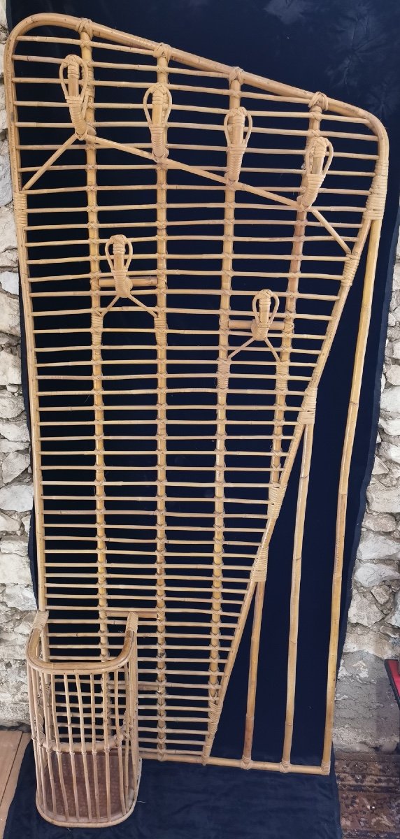 Bamboo Coat Rack 1950s - 1960s Louis Sognot