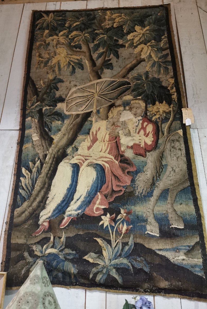 Fragments Of A Pair Of 18th Century Aubusson Tapestries-photo-3