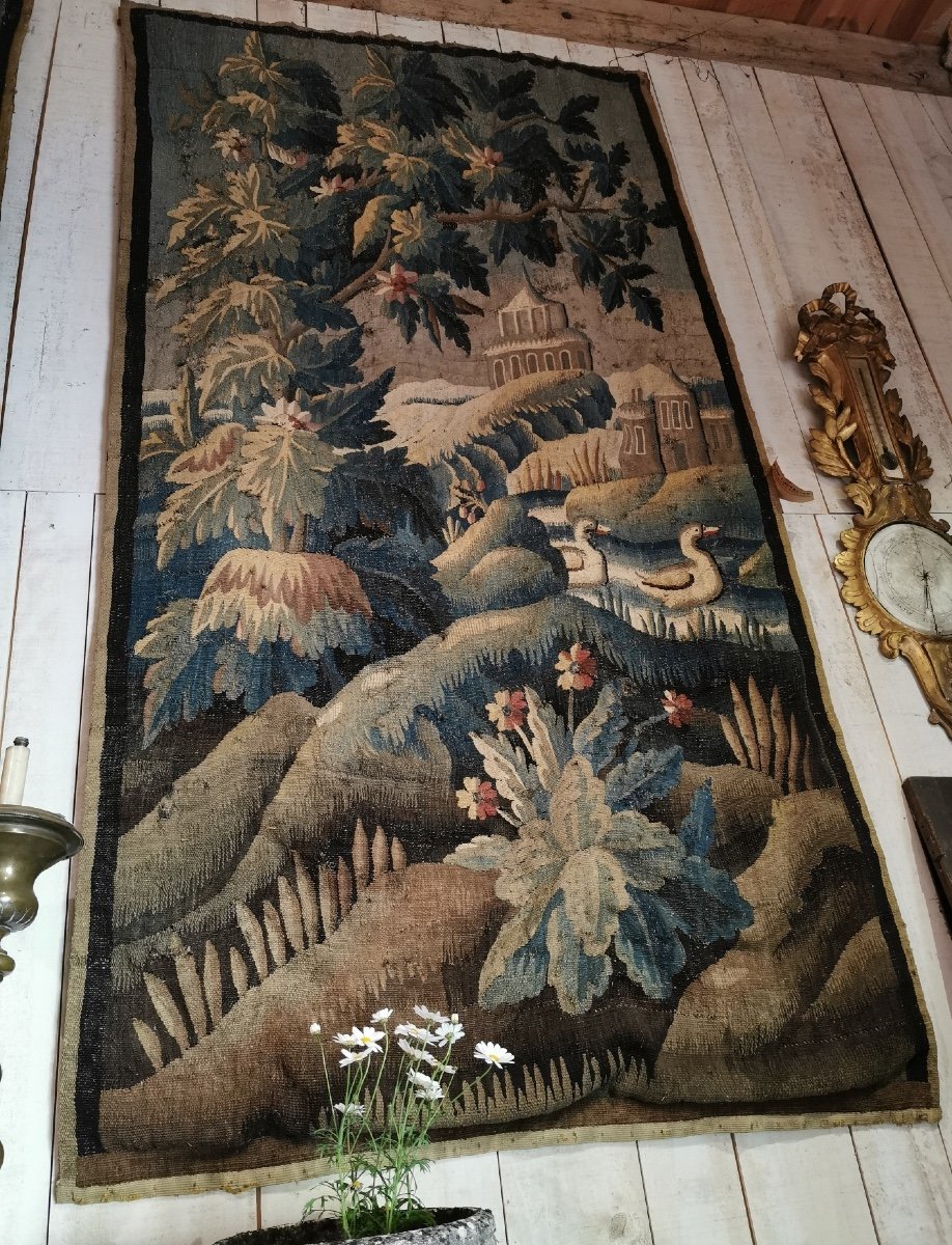 Fragments Of A Pair Of 18th Century Aubusson Tapestries-photo-8