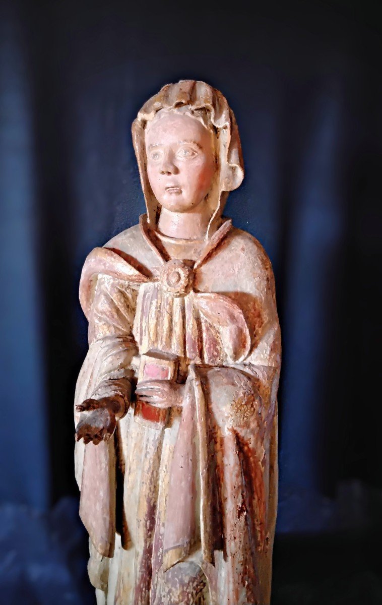 Important Sculpture Of The Virgin Of The Annunciation 17th Century -photo-3