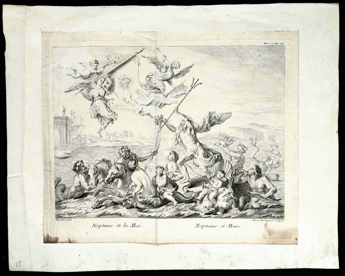 - Engraved - Maria Horthemels - Cochin - By Ch. Mignard - Neptune & The Sea-photo-2