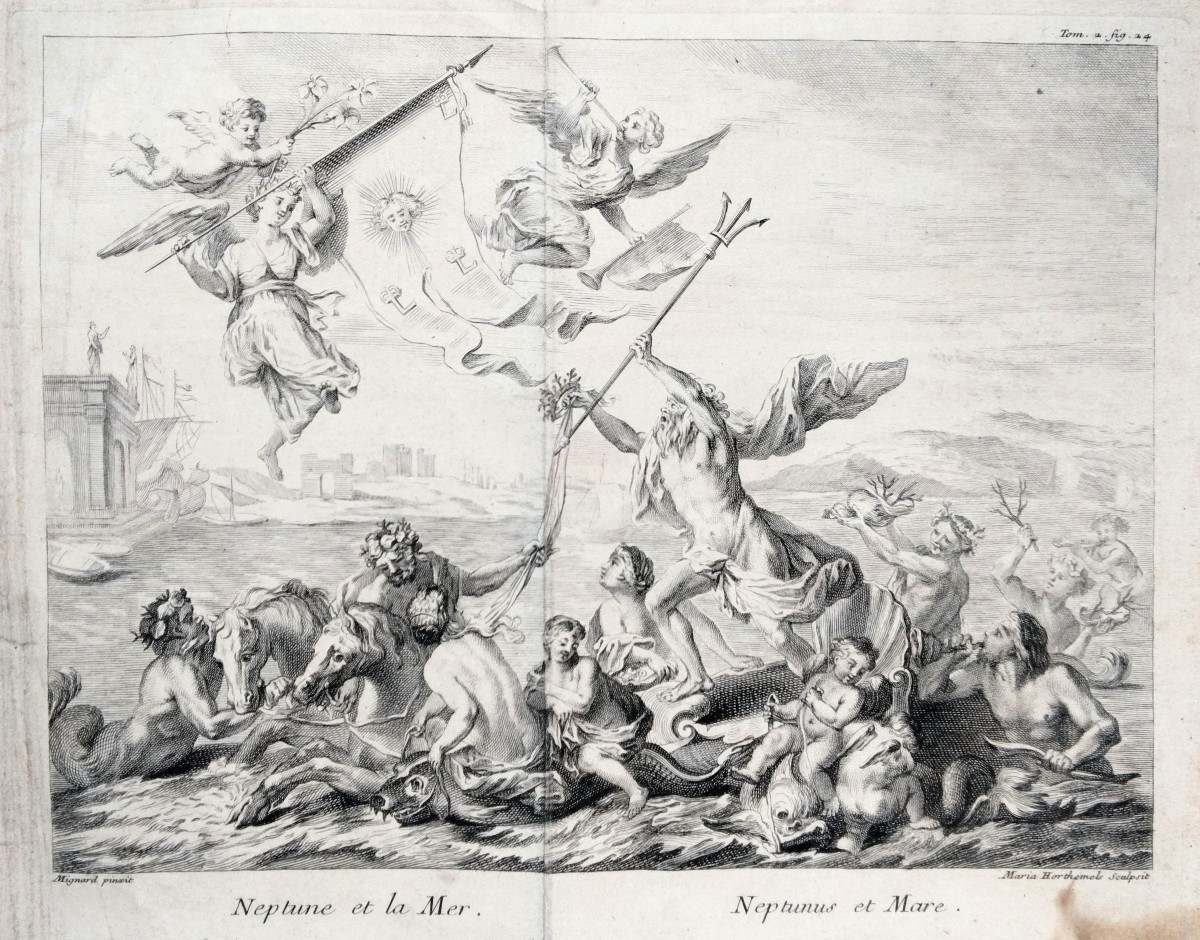 - Engraved - Maria Horthemels - Cochin - By Ch. Mignard - Neptune & The Sea