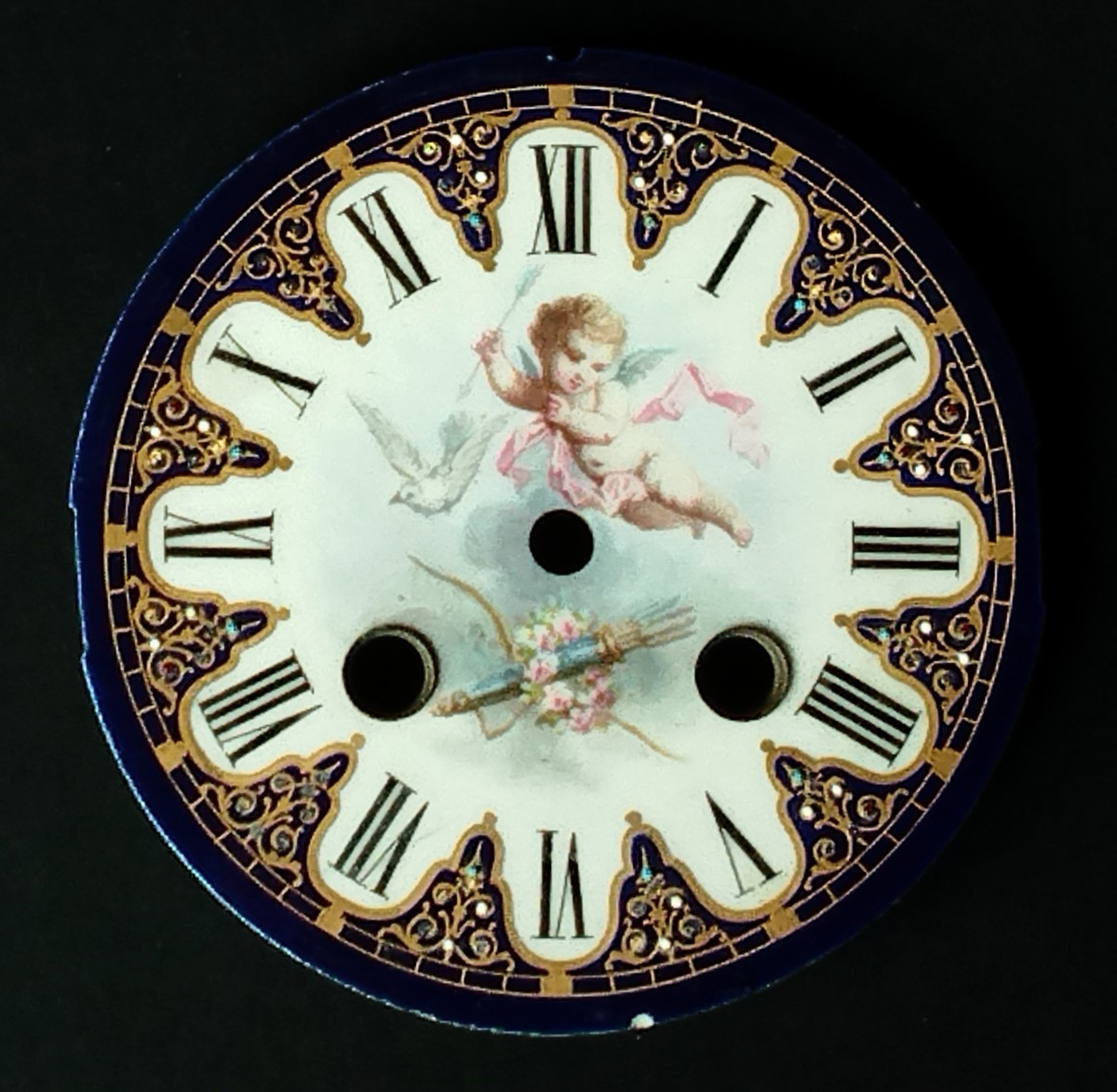 - Clock Dial / Cartel - Angel With Dove Painting -