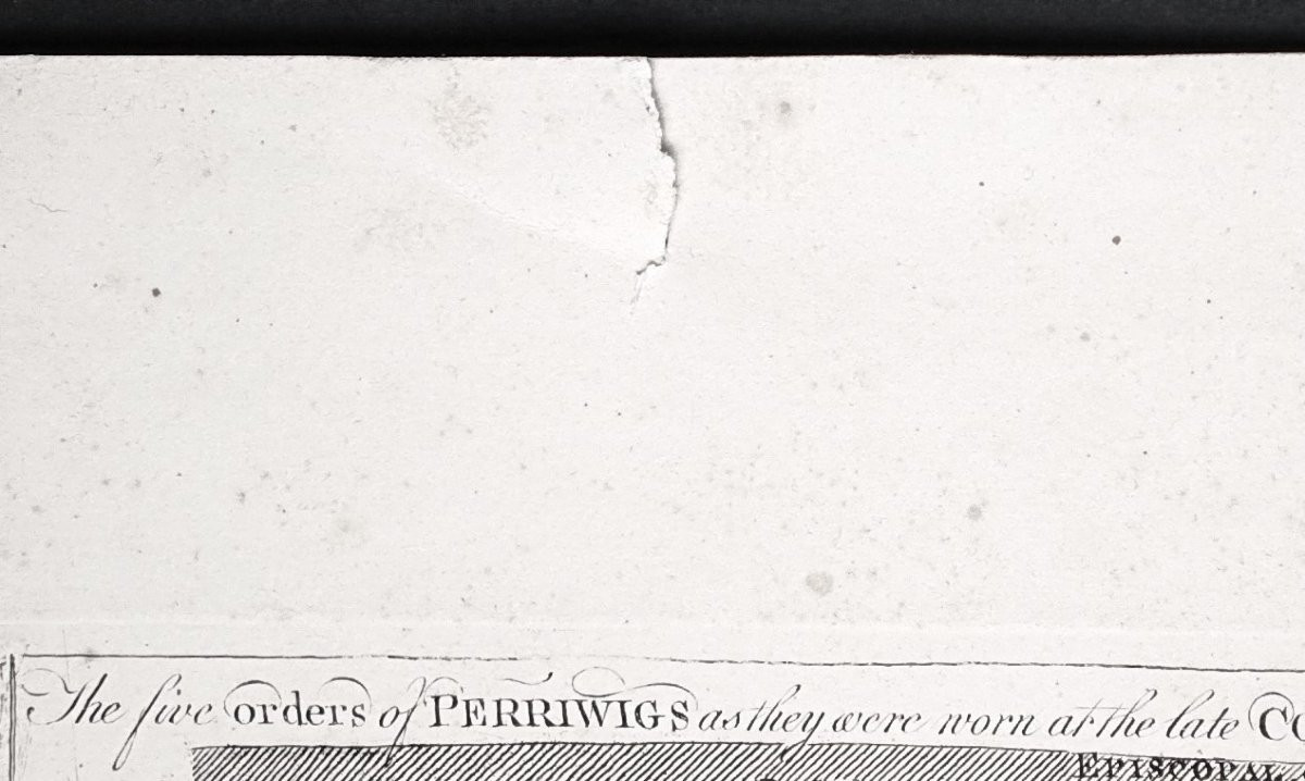  - W. Hoggart - Engraving - The Five Orders Of Perriwigs / Les 5 Perrugues 1761 --photo-3