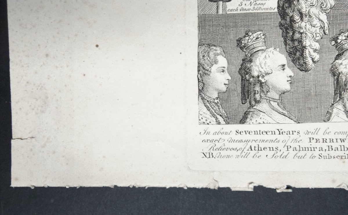  - W. Hoggart - Engraving - The Five Orders Of Perriwigs / Les 5 Perrugues 1761 --photo-4