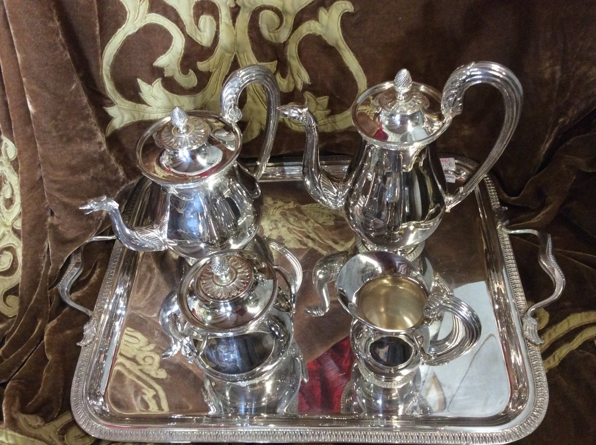 St Medard Silver Metal Coffee And Tea Service-photo-2