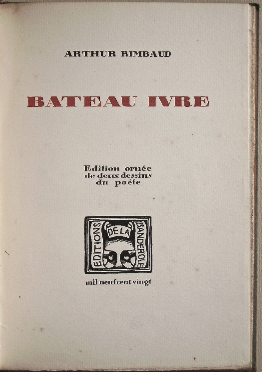 -  Arthur  Rimbaud   -     Bateau  Ivre   -   Ornée  De  2  Dessins  Du  Poëte   -   -photo-3