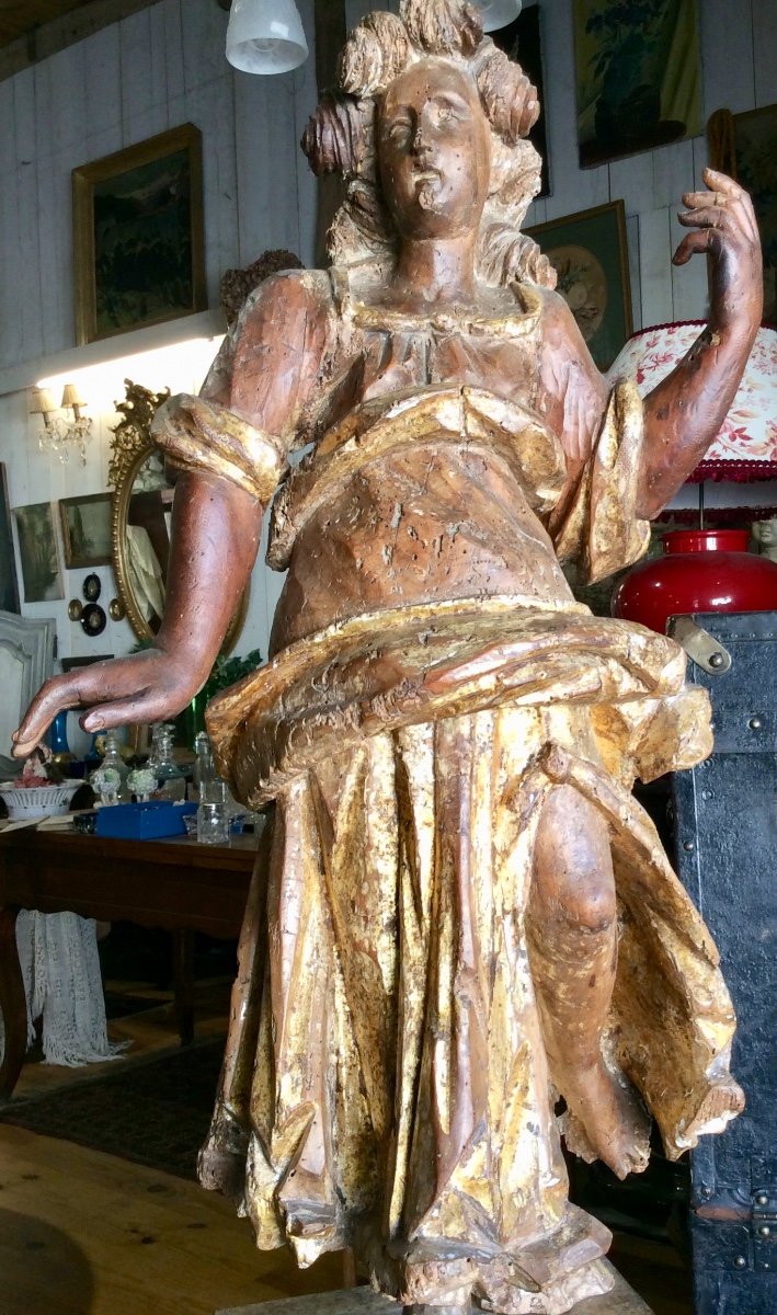 Importante Statue XVIIIe De Jeune Femme