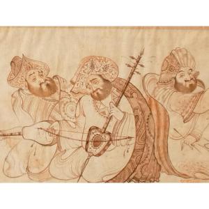  -  dessin   Orientale  à   la   Plume   &   Encre   -   signé,   non encadré  -