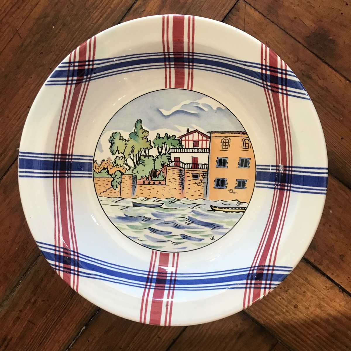 Grand Plat Creux  Basque Hendaye Ramuntcho Sarreguemines Jb Laffargue 1920