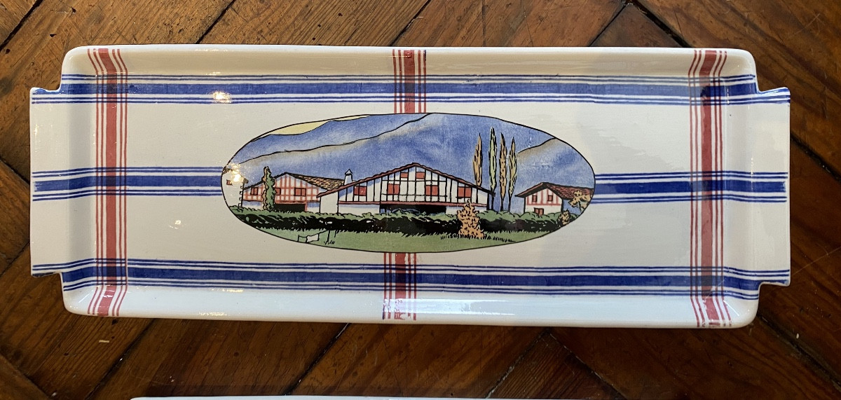 Small Dish Cake Ramuntcho Basque Country Sare Sarreguemines Jb Laffargue 1930 36 Cm