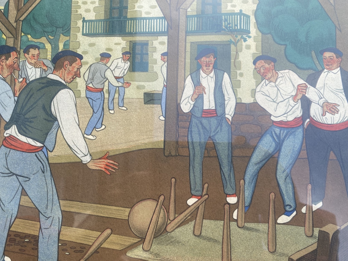 Lithograph Basque Country José Arrue (brother Of Ramiro Arrue), 1920/30 Laborde Arte Tolosa -photo-1