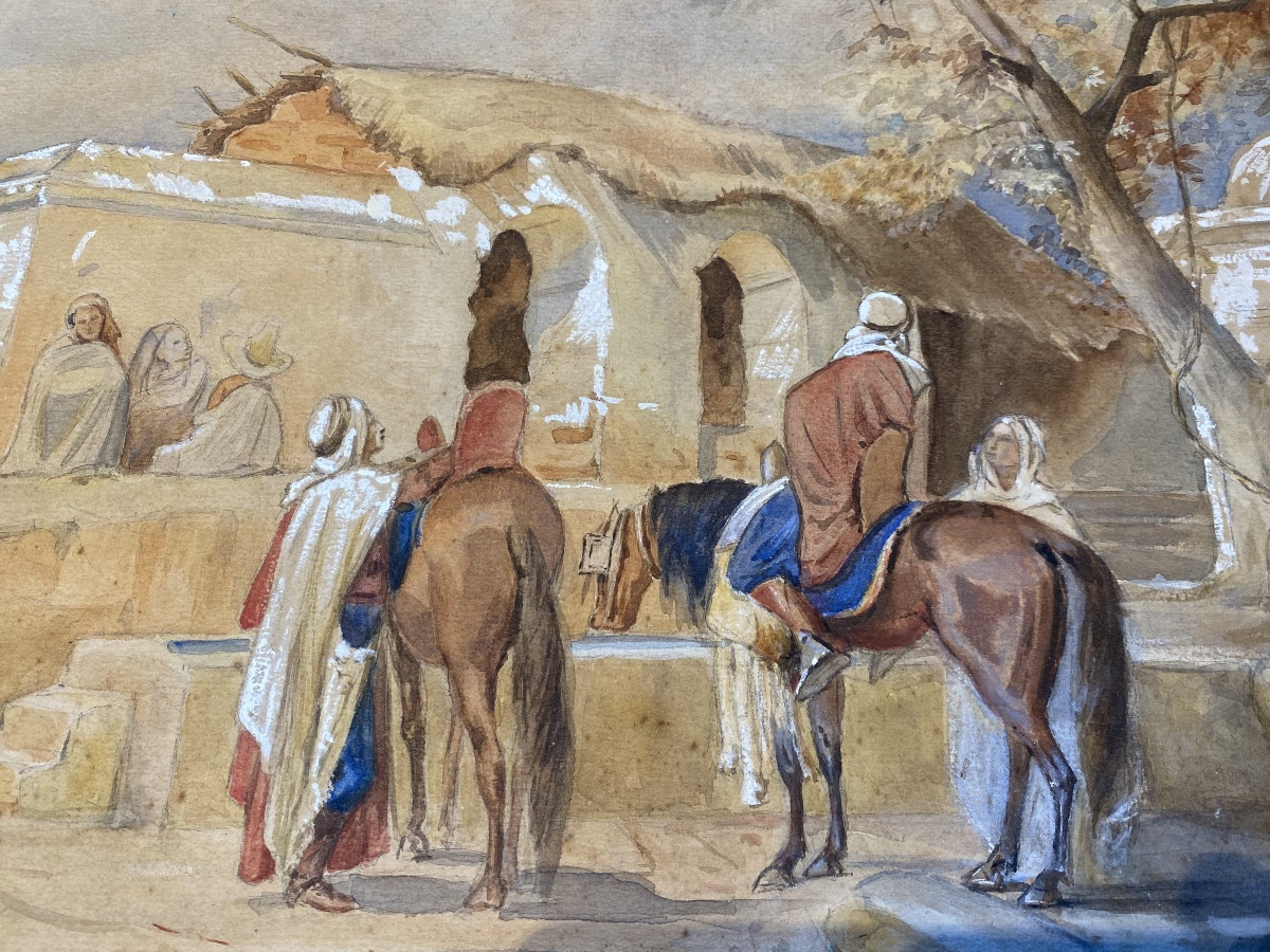 orientaliste gouache Maroc Algérie 1920/30 XXe attribuée Henri Godbarge peintre basque 